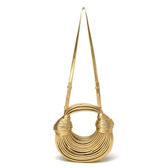 Luxury Gold Woven Pasta Handbag