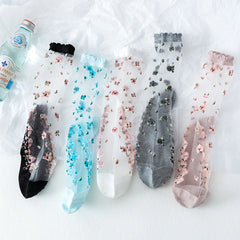 5 Sheer Lace Socks