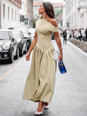 Elegant Off Shoulder Dress With Short Sleeves