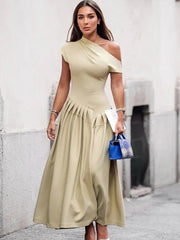 Elegant Off Shoulder Dress With Short Sleeves