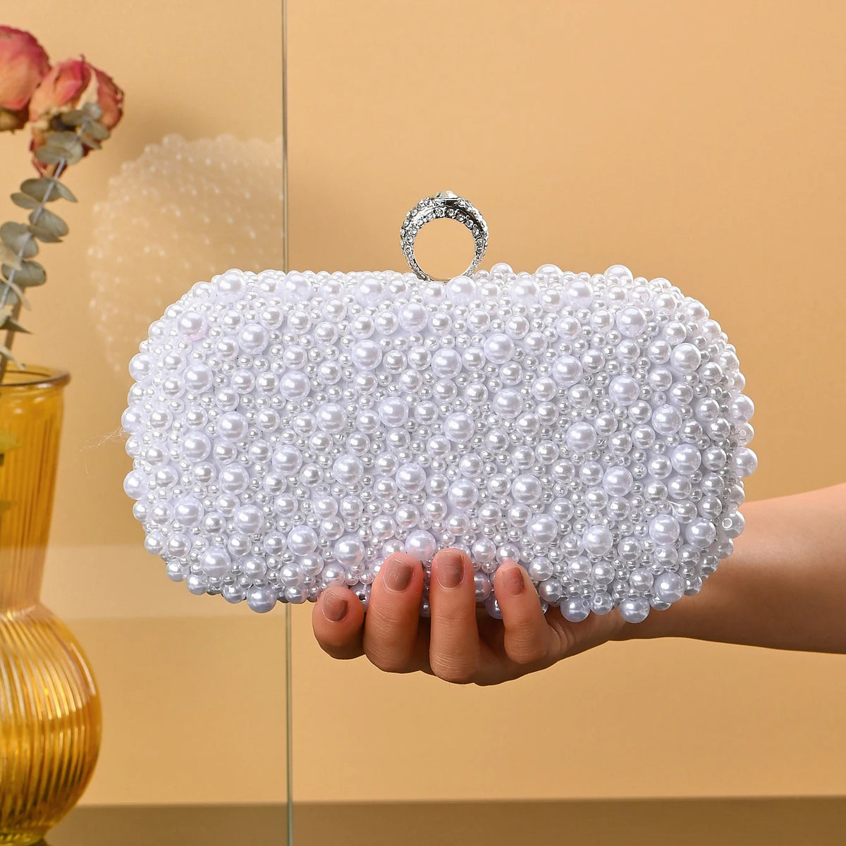 Luxury Faux Pearl Handbag