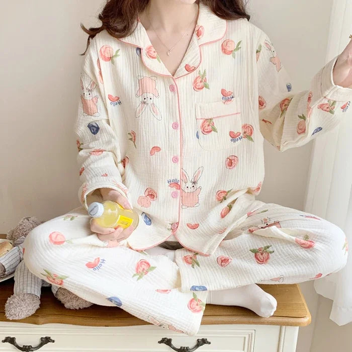 100% Cotton Maternity & Nursing Sleepwear Set