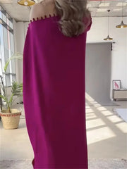 Women's Off Shoulder Maxi Dress with Wide Sleeves