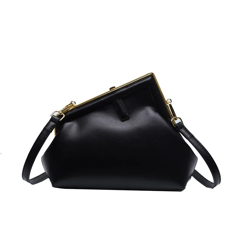 Small Faux Leather Multi Pocket Shoulder Bag