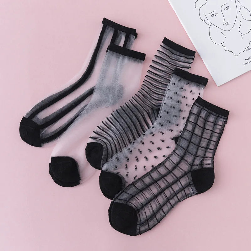 5 Sheer Lace Socks