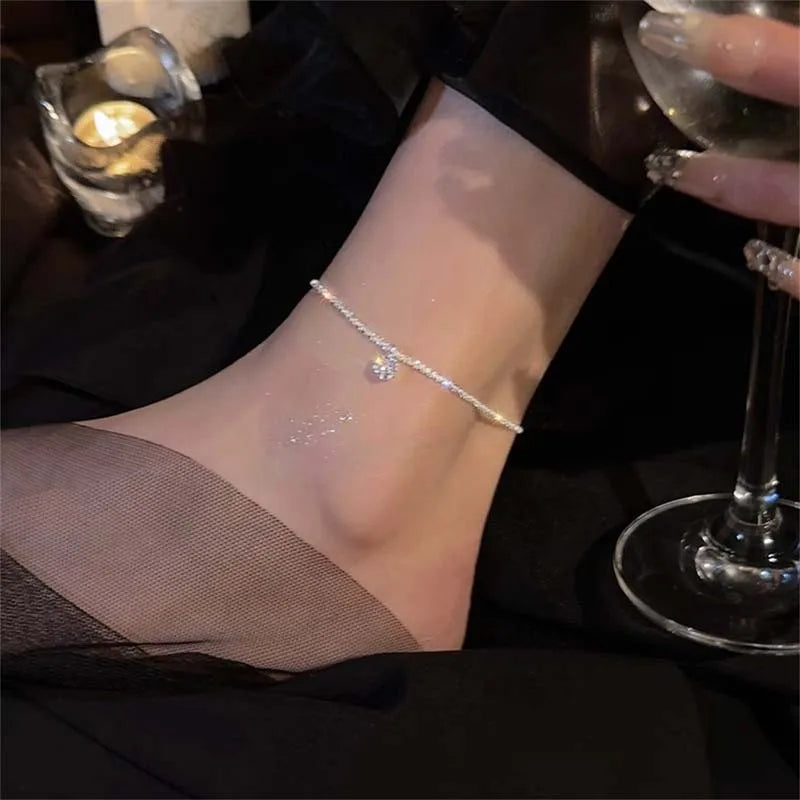 Shiny Silver Ankle Bracelet