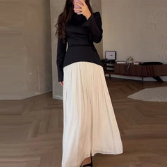 Elegant Long Sleeve Top and Skirt Set