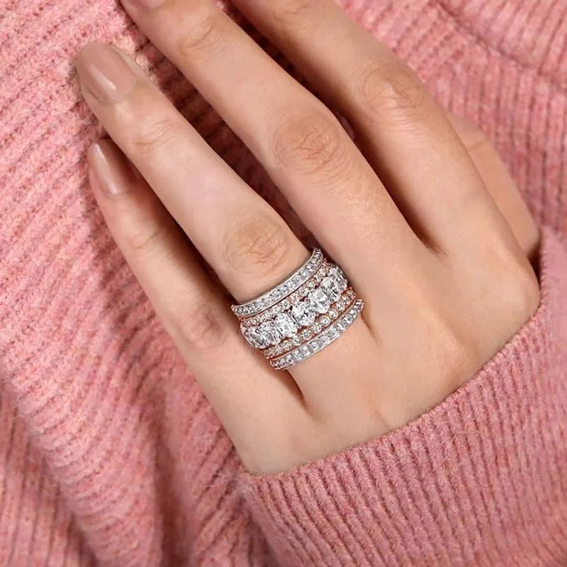 Sparkling Zircon Rings