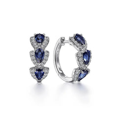 925 Sterling Silver Hoop Earrings with Zircon