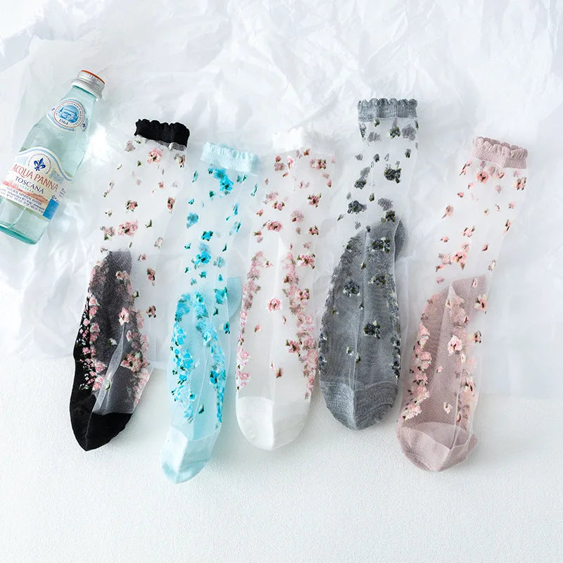 5 Sheer Lace Socks