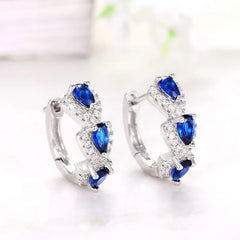 925 Sterling Silver Hoop Earrings with Zircon