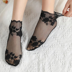 5 Sheer Lace Short Socks